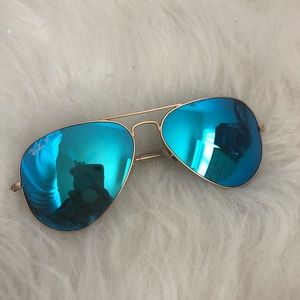 Ray Ban Polarized Aviator Flash Lenses Sunglasses